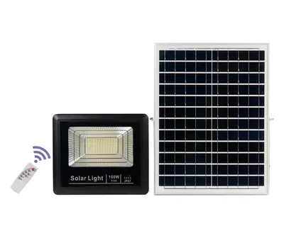 60W BLACK SOLAR FLOODLIGHT COOL WHITE